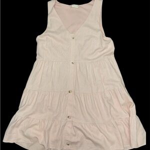 Altar'd State pink Sleeveless V-Neck Linen Blend Dress